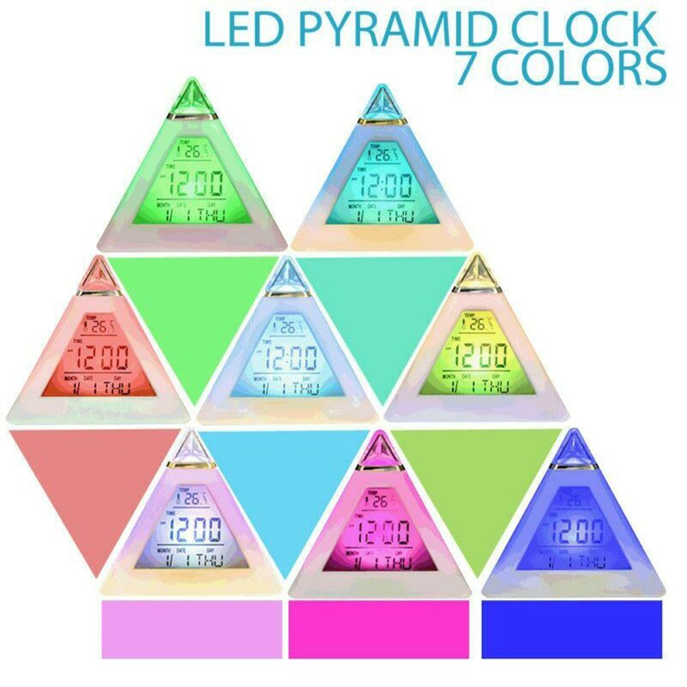 Electric Digital LED Alarm Clock Color Changing Battery Operated Alarm Clock Kids Bedroom Calendar