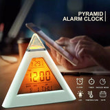Electric Digital LED Alarm Clock Color Changing Battery Operated Alarm Clock Kids Bedroom Calendar - 45-Degree Angle