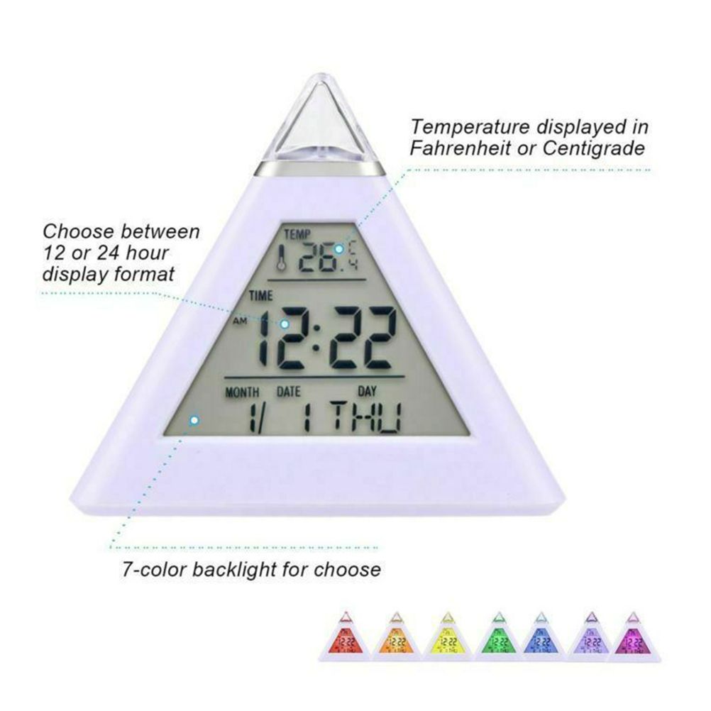 Electric Digital LED Alarm Clock Color Changing Battery Operated Alarm Clock Kids Bedroom Calendar