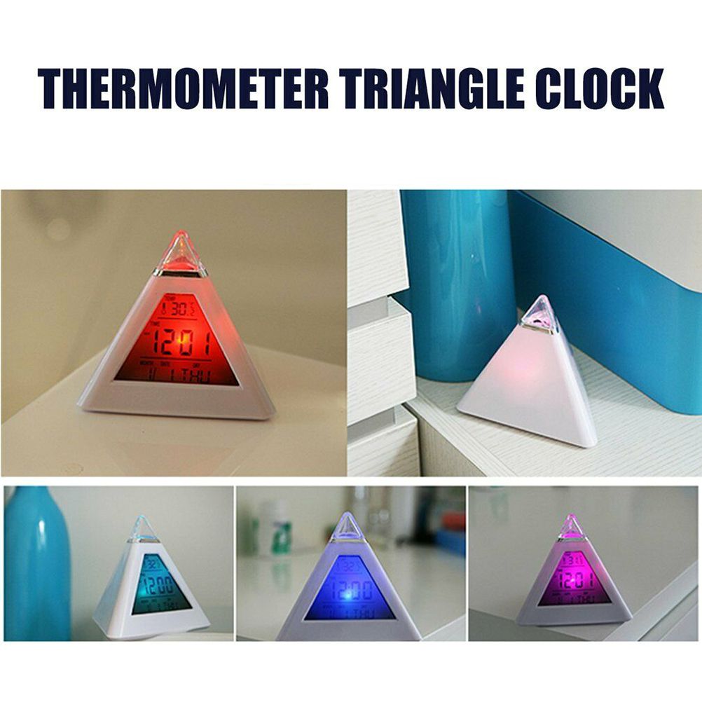 Electric Digital LED Alarm Clock Color Changing Battery Operated Alarm Clock Kids Bedroom Calendar