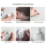 Vacuum Suction Soap Dispenser Wall Mounted Liquid Lotion Holder Punch Free Soap Dispenser