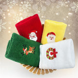 Cotton Christmas Hand Towels Premium Dish Towels Kitchen Towel Set for Home Kitchen Bar Towels - Top-Down View