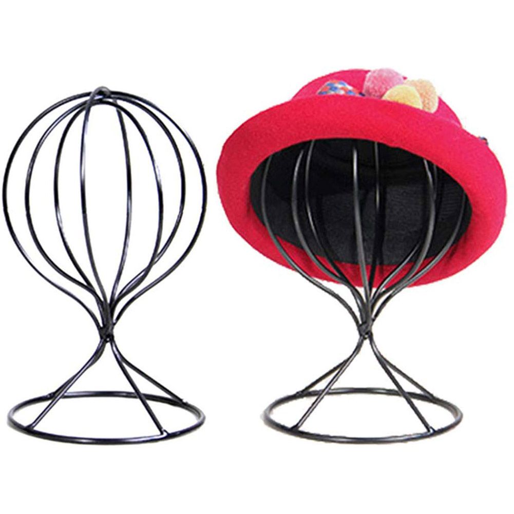Modern Metal Hat Stands Hollow Balloon Design Tabletop Decorative Wig Holders