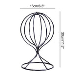 Modern Metal Hat Stands Hollow Balloon Design Tabletop Decorative Wig Holders - Side View