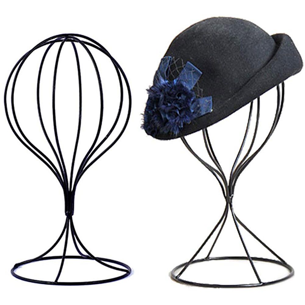 Modern Metal Hat Stands Hollow Balloon Design Tabletop Decorative Wig Holders