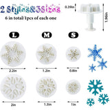 6pcs/set Food Grade Plastic Snowflake Fondant Cake Plunger Cutters Molds DIY Embossing Tools for Baking