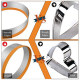 12PCS/Set Round Biscuit Cutter Stainless Steel Cutter Set Pastry Cutters for Donut and Scone Circle Cutter Cake Ring Molds - Top-Down View
