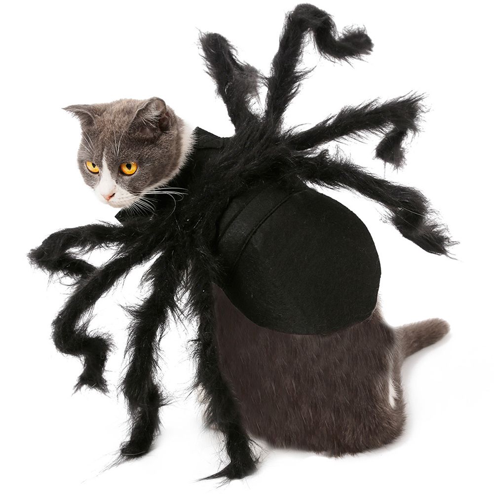 Pet Spider Costume Halloween Pet Spider Clothes Dog Cat Horror Simulation Plush Spiders Dress Up Costume