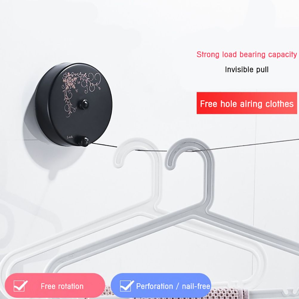 Stainless Steel Indoor Clothesline Punch Free Bathroom Clothesline Wire Rope Stealth Telescopic Balcony Shrink Drying Rack