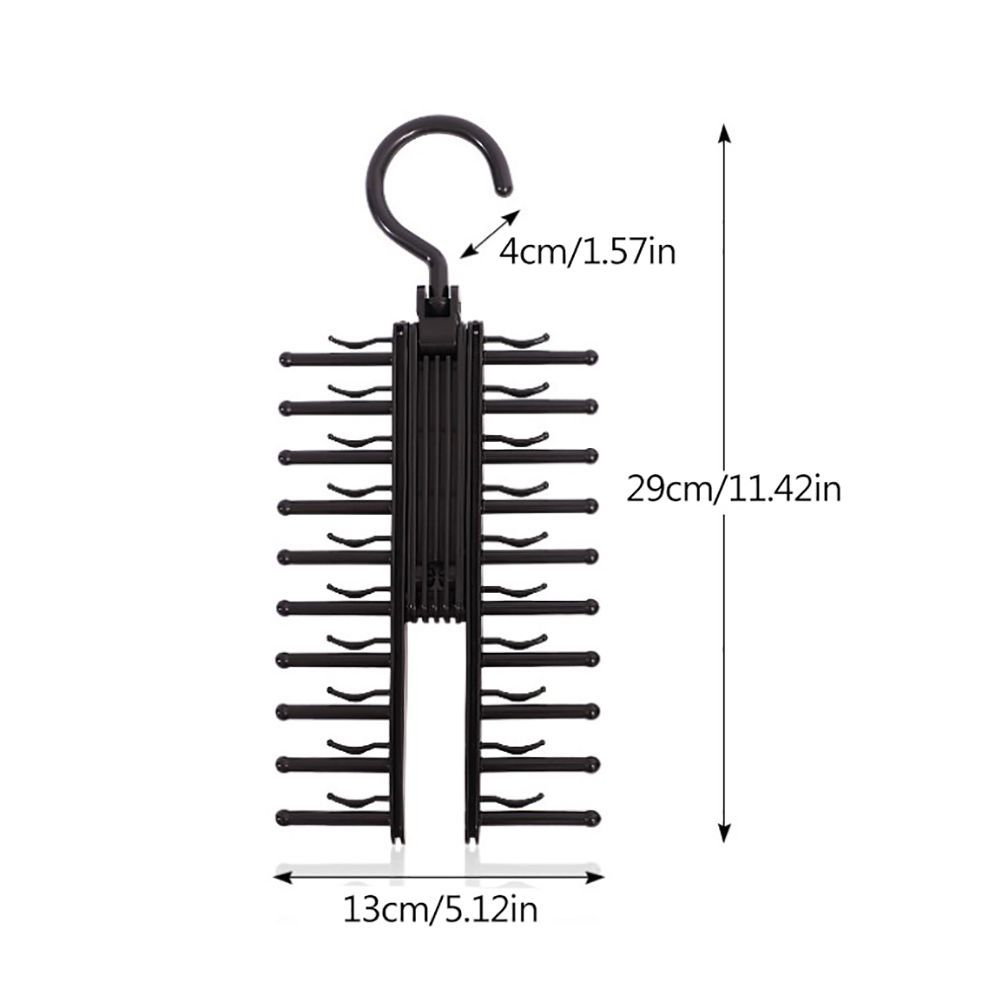 20 Rows Multifunction Tie Rack with Non Slip Clips 360 Degree Rotation Tie Rack