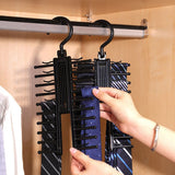 20 Rows Multifunction Tie Rack with Non Slip Clips 360 Degree Rotation Tie Rack - Side View