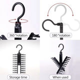 20 Rows Multifunction Tie Rack with Non Slip Clips 360 Degree Rotation Tie Rack - Top-Down View