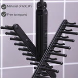 20 Rows Multifunction Tie Rack with Non Slip Clips 360 Degree Rotation Tie Rack - Low Angle