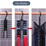 20 Rows Multifunction Tie Rack with Non Slip Clips 360 Degree Rotation Tie Rack - Extra Image