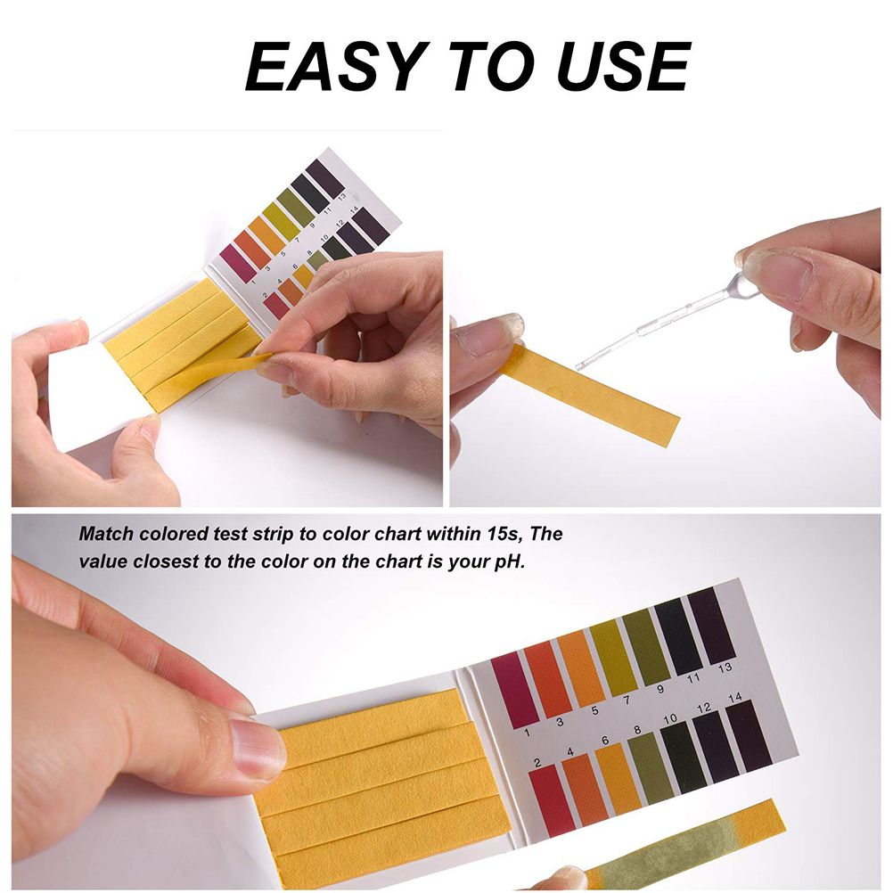 2Packs of 160pcs pH Test Strips ph Paper Plastic Eye Dropper Water Test Paper for Pool Aquarium Soil