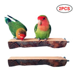 2PCS Wooden Bird Perch Stand Parrot Platform Hanging Perch Toy Bird Cage Accessories
