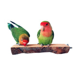 2PCS Wooden Bird Perch Stand Parrot Platform Hanging Perch Toy Bird Cage Accessories - Side View