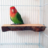2PCS Wooden Bird Perch Stand Parrot Platform Hanging Perch Toy Bird Cage Accessories - Top-Down View