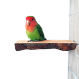 2PCS Wooden Bird Perch Stand Parrot Platform Hanging Perch Toy Bird Cage Accessories - Close-Up Angle