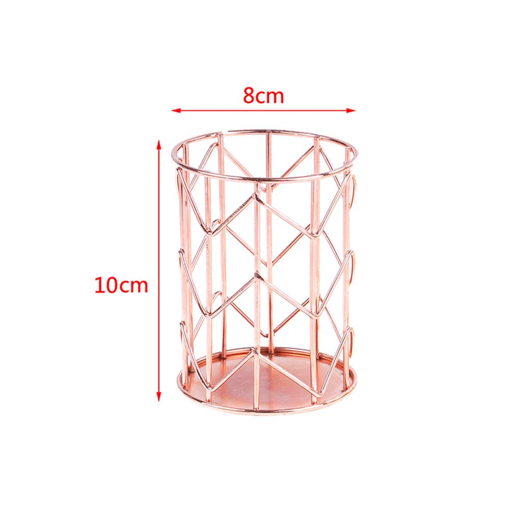 Wire Metal Makeup Brush Pot Pen Holder Hollow Organizer Decoration