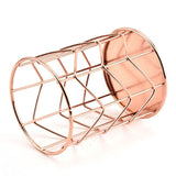 Wire Metal Makeup Brush Pot Pen Holder Hollow Organizer Decoration - 45-Degree Angle