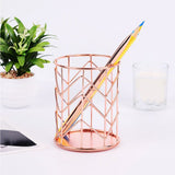 Wire Metal Makeup Brush Pot Pen Holder Hollow Organizer Decoration - Rear View