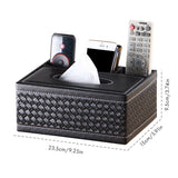 PU Leather Rectangular Remote Control Tissue Box Organizer Tissue Box Cover Pen Pencil Holder Desk Storage Box