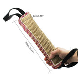 1PC Natural Coarse Hemp Dog Bite Toy with 2 Handles Dog Training Toy - Front View