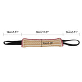 1PC Natural Coarse Hemp Dog Bite Toy with 2 Handles Dog Training Toy - Side View