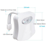 8 Colors Body Sensing Automatic LED Toilet Night Lamp Toilet Bowl Bathroom Light - Front View