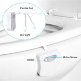 8 Colors Body Sensing Automatic LED Toilet Night Lamp Toilet Bowl Bathroom Light - Side View