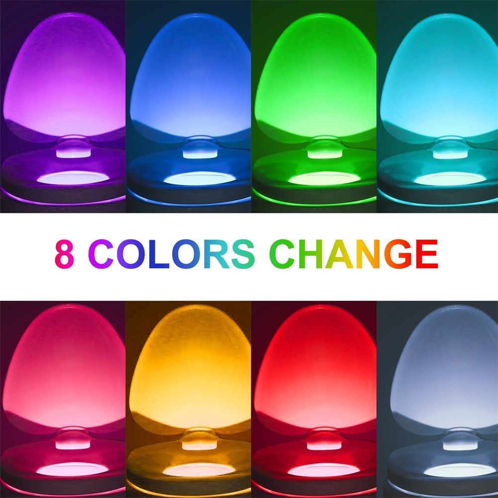8 Colors Body Sensing Automatic LED Toilet Night Lamp Toilet Bowl Bathroom Light