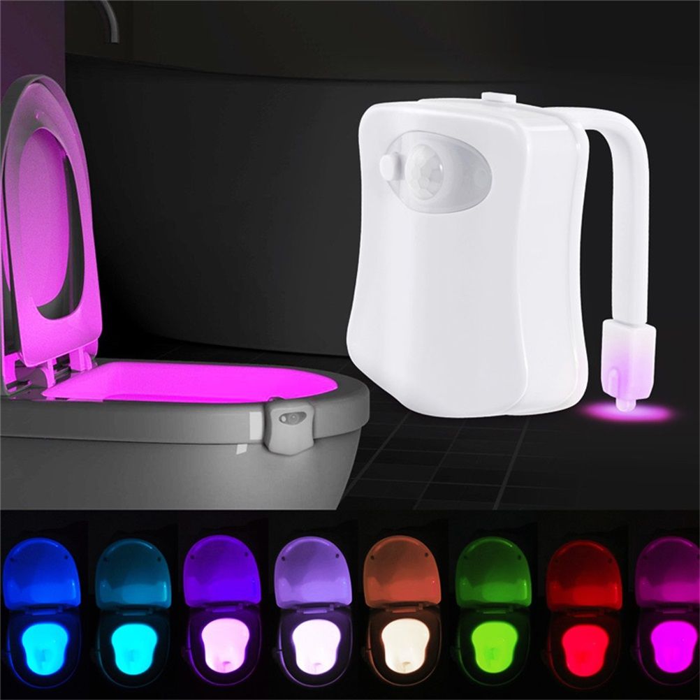 8 Colors Body Sensing Automatic LED Toilet Night Lamp Toilet Bowl Bathroom Light