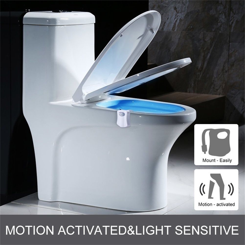 8 Colors Body Sensing Automatic LED Toilet Night Lamp Toilet Bowl Bathroom Light