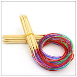 18 Size Circular Knitting Needles 100cm Crochet Hooks Set Tube Bamboo Knitting Needles Craft Circular Sewing Tools - Close-Up Angle