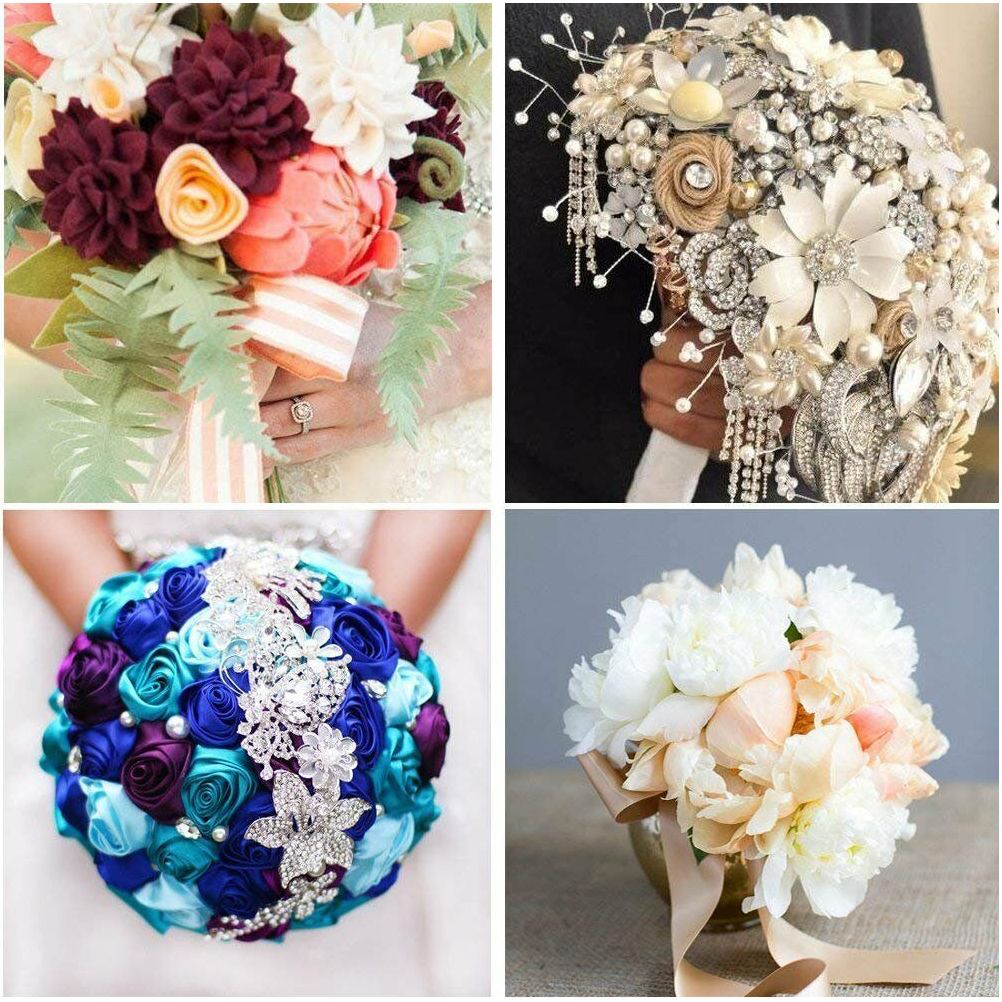 6PCS Bouquet Holders Foam Floral Handle Lightweight DIY Bouquet Accessories for Bridal