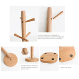 Wooden Tree Shape Mug Drying Cups Storage Rack Holder With 6 Hooks Home Kitchen Drain Hanger Stand