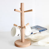 Wooden Tree Shape Mug Drying Cups Storage Rack Holder With 6 Hooks Home Kitchen Drain Hanger Stand