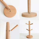 Wooden Tree Shape Mug Drying Cups Storage Rack Holder With 6 Hooks Home Kitchen Drain Hanger Stand