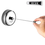 Retractable Clothesline Punch Free Stainless Steel Clothes Dryer with Adjustable Nylon Rope String - Top-Down View
