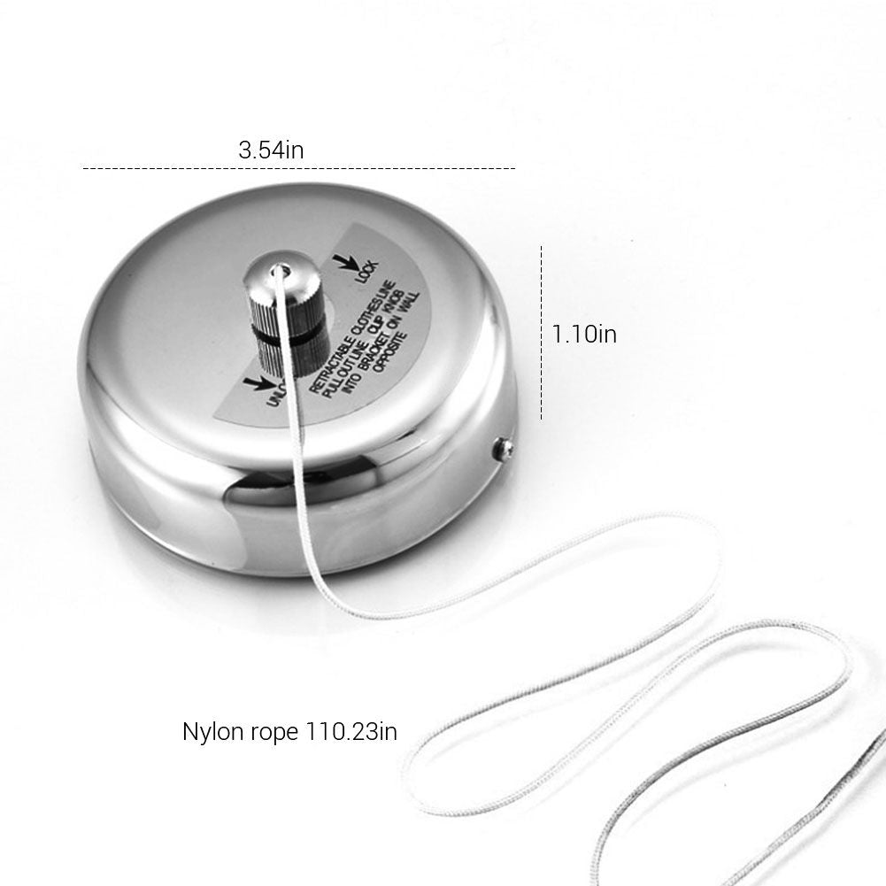Retractable Clothesline Punch Free Stainless Steel Clothes Dryer with Adjustable Nylon Rope String
