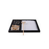 Mini Meditation Sand Table Decoration with Rake Sand and Rocks for Home Office