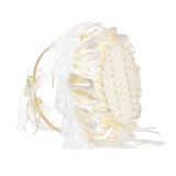Wedding Flower Basket Wedding Flower Girl Basket Hand Woven Lace Wedding Basket - Top-Down View
