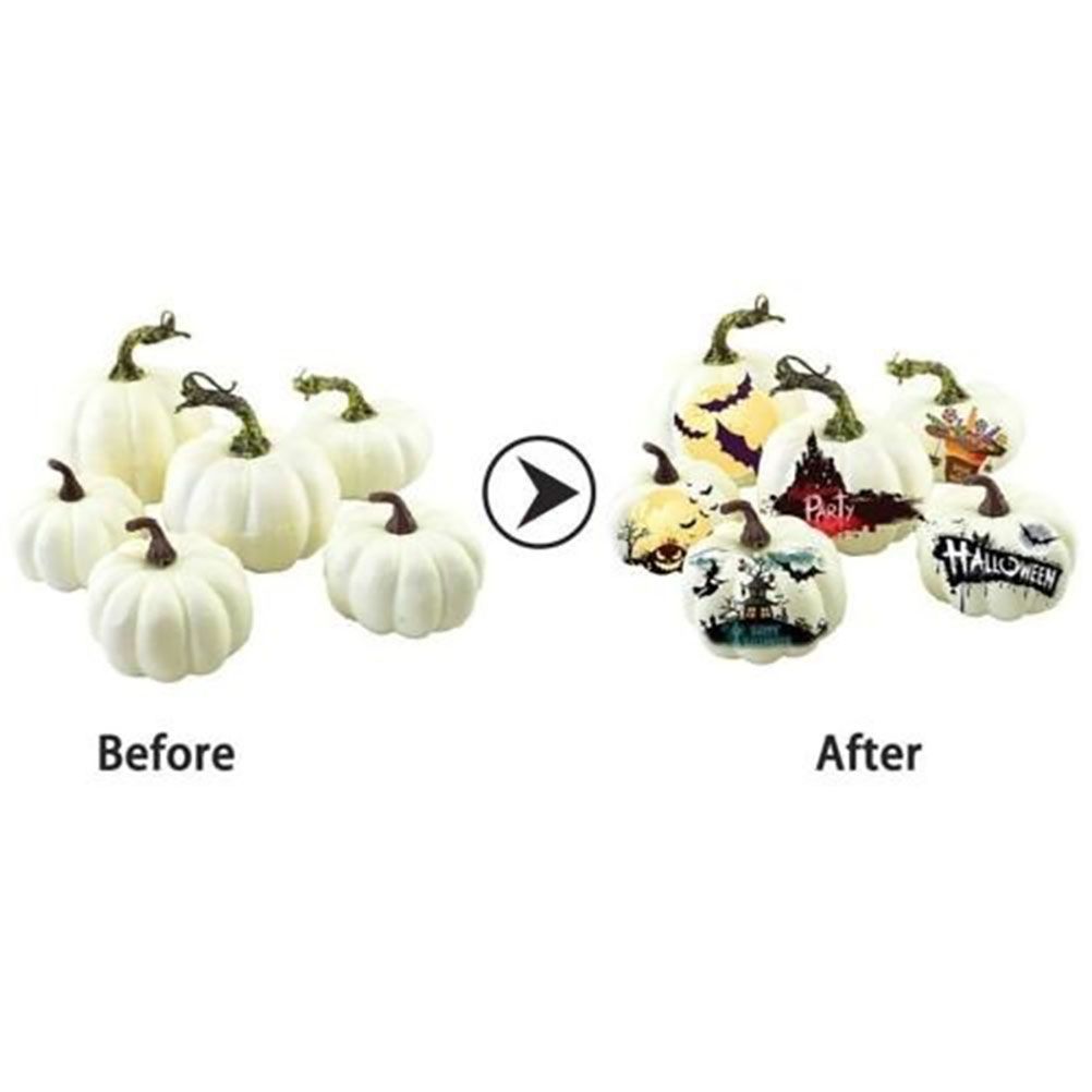 6PCS Different Sizes Fake Pumpkins Foam Pumpkins Toy for Halloween Decoration