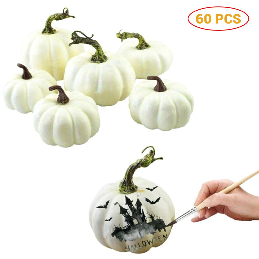 6PCS Different Sizes Fake Pumpkins Foam Pumpkins Toy for Halloween Decoration
