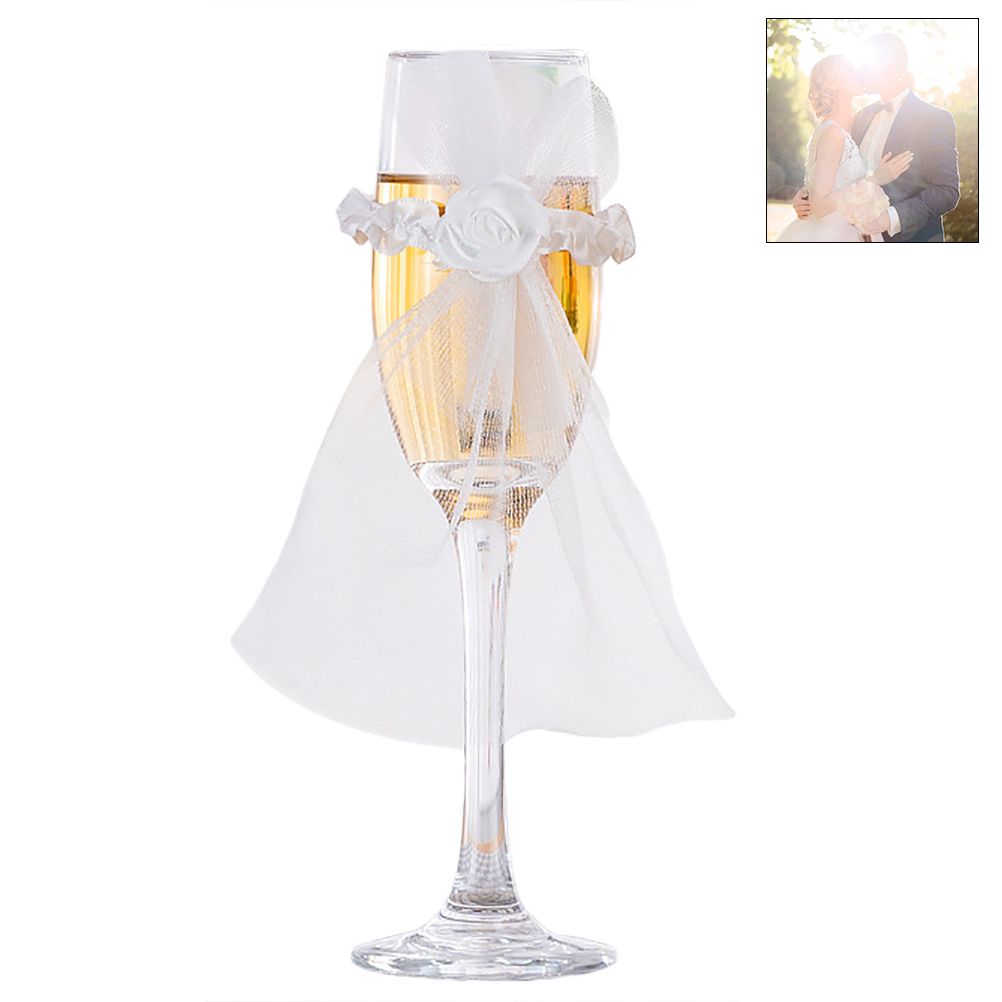 8Pcs/4Set Wedding Wine Cups Decoration Marriage Bride And Groom Champagne Glasses Cup Party New Year Ornaments