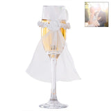 8Pcs/4Set Wedding Wine Cups Decoration Marriage Bride And Groom Champagne Glasses Cup Party New Year Ornaments - Side View