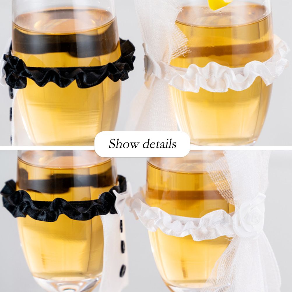 8Pcs/4Set Wedding Wine Cups Decoration Marriage Bride And Groom Champagne Glasses Cup Party New Year Ornaments
