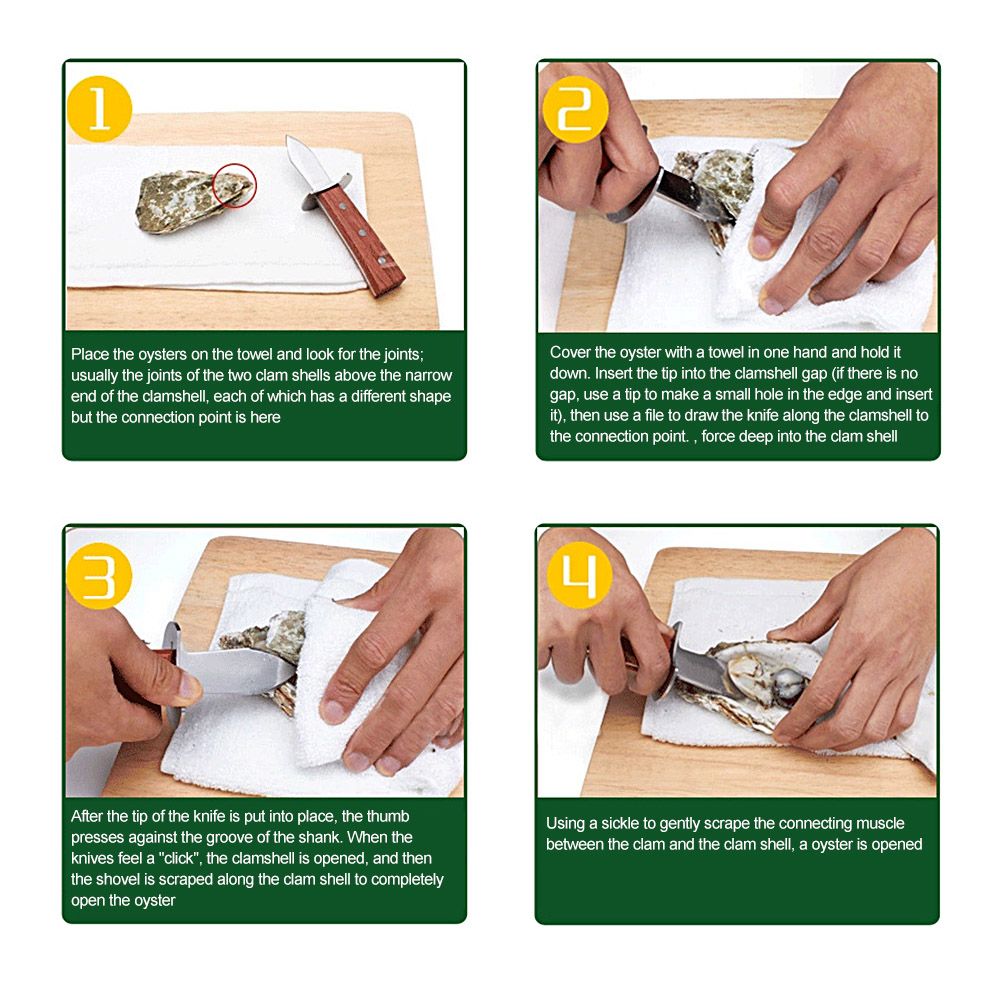 Oyster Shucking Knife Stainless Steel Oyster Shucker Opener with Non Slip Handle Seafood Kitchen Gadget Tool