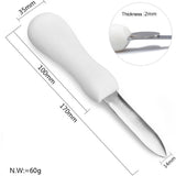 Oyster Shucking Knife Stainless Steel Oyster Shucker Opener with Non Slip Handle Seafood Kitchen Gadget Tool - Low Angle